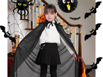 Pelerina halloween črna kapuca s kapuco preobleka kostum za otroka