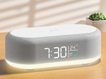 Digitální budík elektronický teploměr indukční nabíječka alarm 2v1