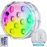 Bazénové světlo podvodní světla 10 vedlo dálkové ovládání rgb ip68 vodotěsné pro bazén