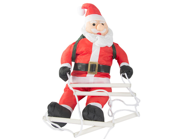 PÈRE NOËL SUR UNE ÉCHELLE DÉCORATION DE NOËL BALCON TERRASSE DÉCORATION 95 CM CHEMINÉE