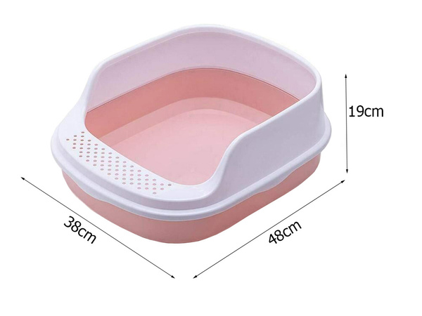 Open-ended cat litter box with soldna frame for litter + large shovel