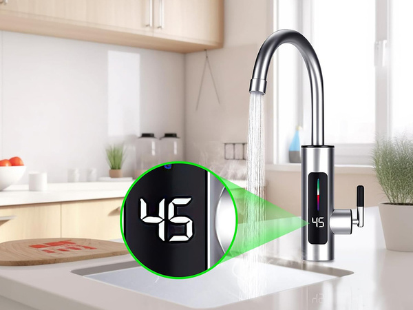 Květinový elektrický ohřívač vody kran kuchen baterie lcd 3kw