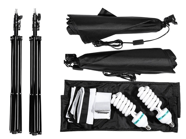 2x 135w lumina soft box lumina kit trepied acasă studio foto bec