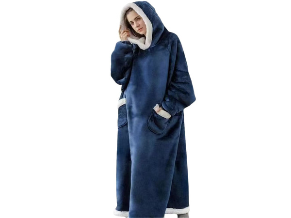 Teplá mikina deka veľká nadrozmerná hrubá mäkká kapucňa župan dlhý xxl