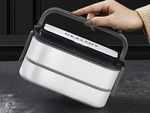Frühstücksbox mit unterteilungen stapelbehälter xxl besteck lunchbox 1400ml