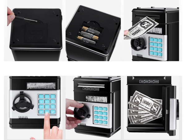 Money box cash machine access code banknotes
