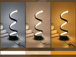 Lámpara LED espiral de escritorio y mesa, 3 colores de luz, USB, regulación de intensidad
