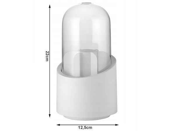 Cosmetics organiser swivel make-up brush holder with lid