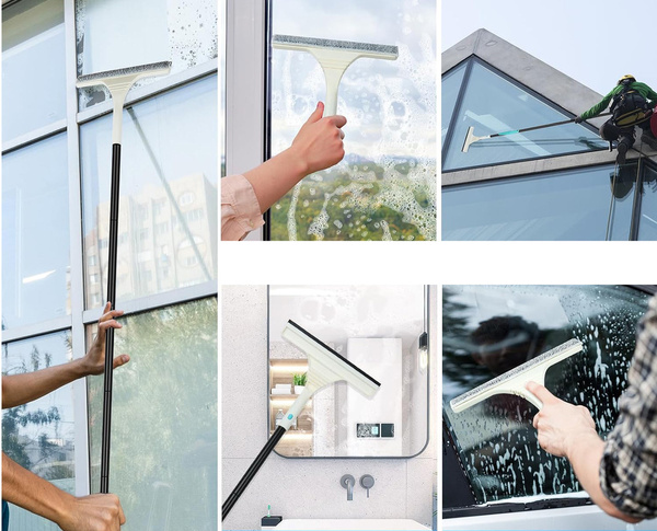 Logu tīrītājs mikrošķiedra regulēts garums 160cm 2w1 pakšte