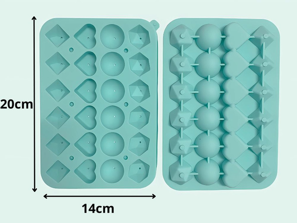 Moule à glaçons en silicone 3D en forme de cœur, boule, diamant et cube pour boissons