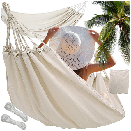 Single-space material hammak 200x80 cover boho bolso con cuerdasha