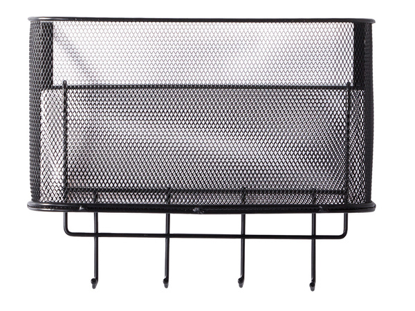 Korv metallist uksekorraldaja rippuvate riiulite konksud