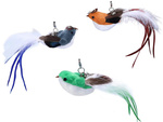 Cat rod interactive toy with suction cup movable birdie