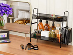 Kitchen shelf loft kitchen organiser two-storey stand with basket