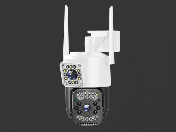 Cámara con dos objetivos wifi exterior giratoria detector de movimiento ip 4g