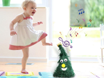Árbol de navidad bailando cantando jugando regalo luminoso divertido para el lunes