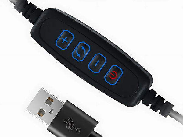 Spirálová LED stolná lampa, 3 farby svetla, regulácia jasu cez USB