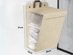 Panier à linge pliant pour salle de bain porte murale beige