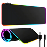 Gaming pad iluminado rgb xxl 90x40 bajo ratón teclado usb