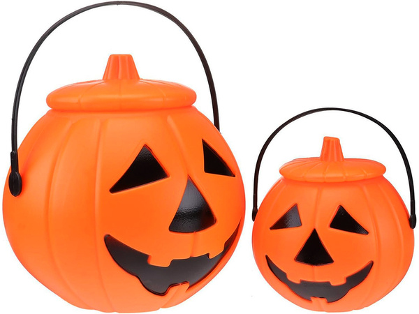 Cubo de halloween calabaza recipiente de caramelos caldero grande de caramelos
