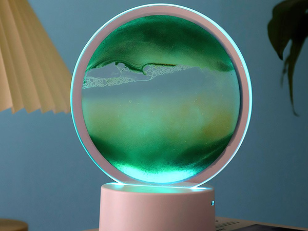 Sand lamp 3d moving dynamic sand decorative desk usb led rgb