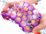 Silicone ice cube tray, 37 cubes, hexagon shape