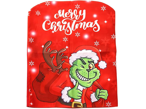 Slavnostní potah židle dekorativní univerzální grinch na opěradlo
