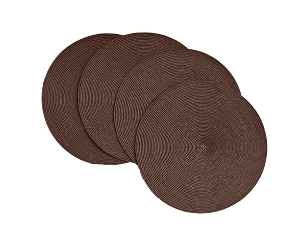 Napperon rond pour table de cuisine napperon tressé brun