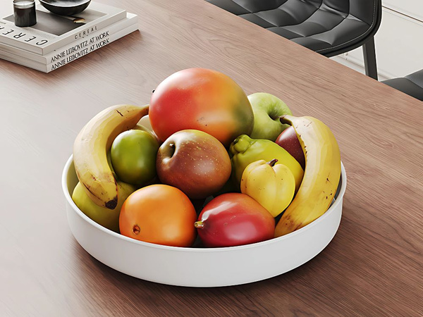 Organisateur de plateau pivotant plateau universel 25cm cuisine salle de bain épices blanc