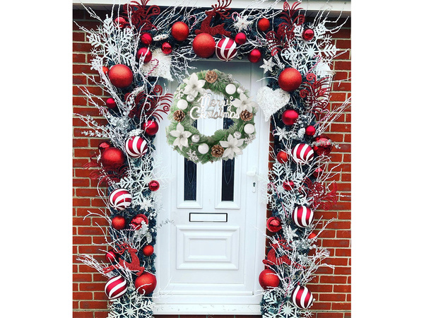 Guirnalda decorativa navideña decoración de pared decoración de puertas adornos navideños