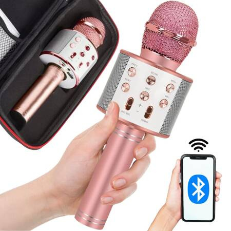 Vezeték nélküli mikrofon bluetooth karaoke hangszóró kerek tokkal különböző módok