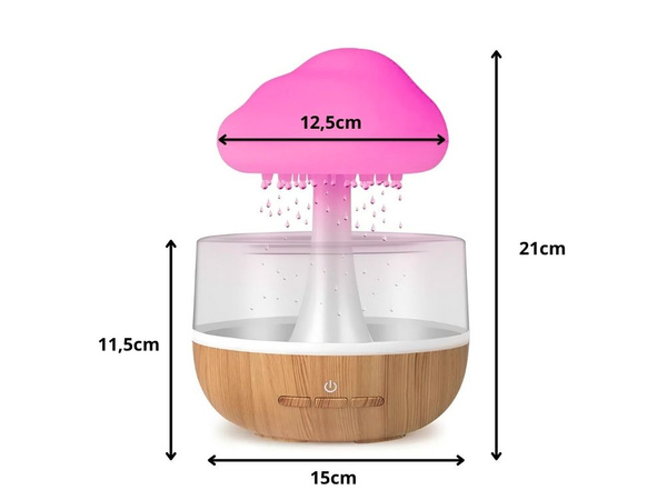 Zvlhčovač vzduchu difuzér led lampa aromaterapie cloud bezdrátový