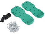 Garden aerator shoe covers large spikes for lawn aeration