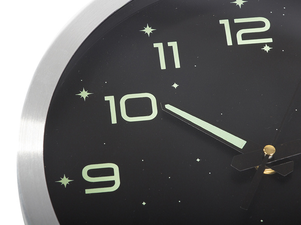 Gran reloj fluorescente de pared estrellas 30cm