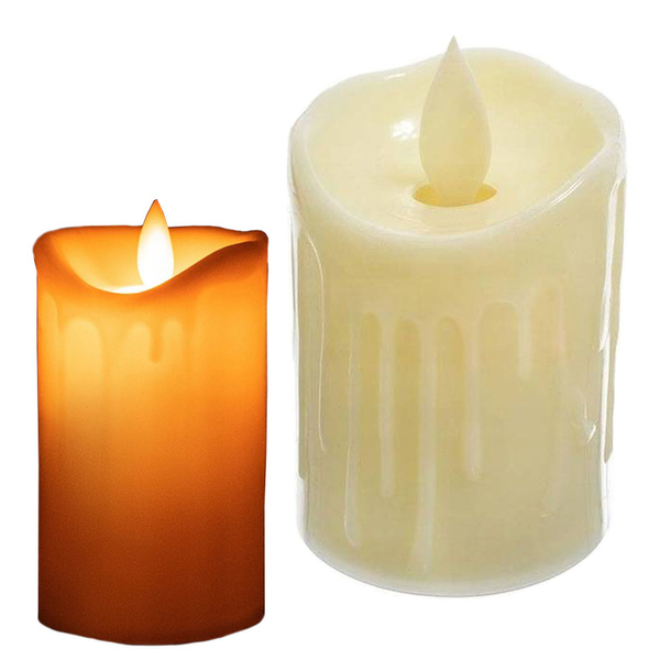 Baterijska sveča vodila svečo, ki se giblje plamen voska