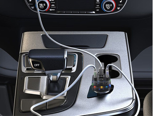Fm mp3 mp3 transmitter volume 2 x usb + usb c bluetooth 5.3 lcd 12v