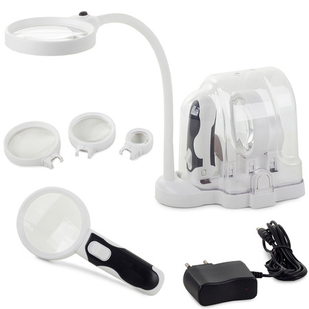 Desk desk loupe 2in1 vahetavad läätsed 6 led-i