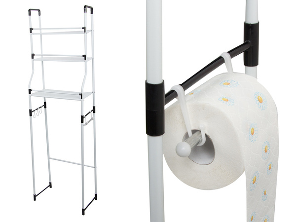 Standing shelf over washing machine toilet bathroom rack cabinet 3 shelves