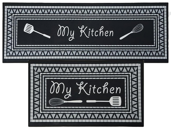 Kitchen decorative rug kit 2 pcs. Kitchen patterns rug