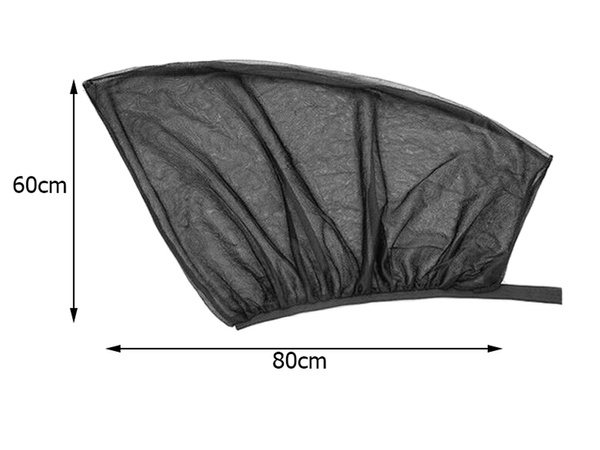 Moustiquaire de vitre arrière pour voiture noir 2pcs