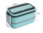 Frühstücksbox mit fächern stapelbarer behälter xxl besteck lunchbox 1400 ml