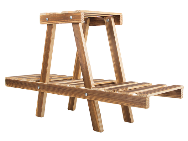 Flowerbed stand wooden flower pot two-storey shelf