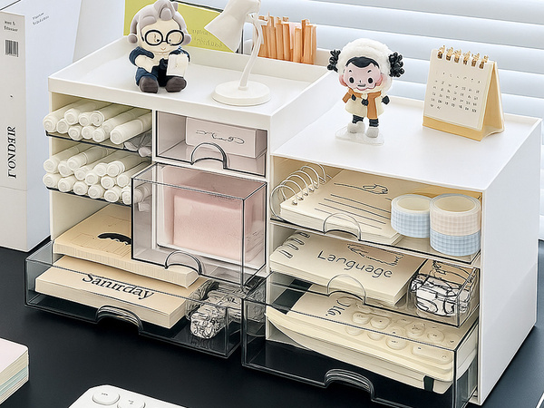 Cabinet organiser desk organiser shelves for cosmetics small items drawers