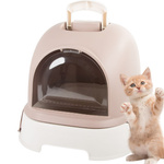 Cat litter tray large closed for litter shovel sturdy pull-out