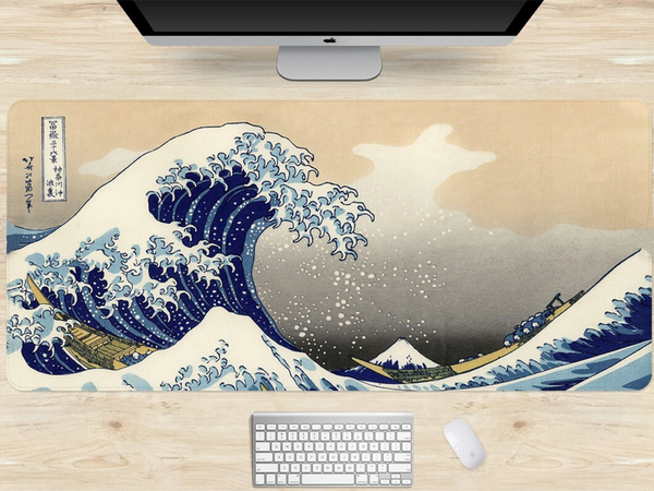 Grand tapis de souris pour bureau 90x40 big wave