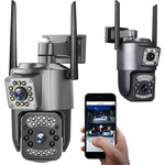 Cámara con dos objetivos wifi exterior giratoria wifi detector de movimiento ip