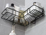 Loft esquina baño ducha estante gancho colgante negro