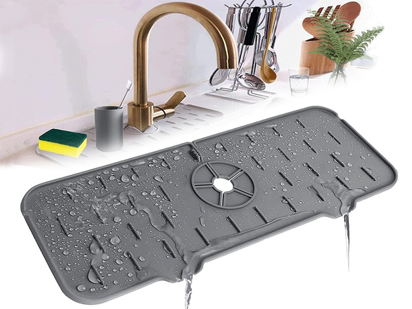 Silikonmatte für spülbehälter, abtropfgabel unter dem wasserhahn, schutz für die küche, rutschfest