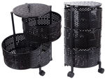 Kitchen shelf cupboard on wheels mobile trolley table 3 tier basket