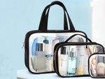 3-in-1 trusă transparentă de cosmetice pentru organizator de călătorie pentru avioane